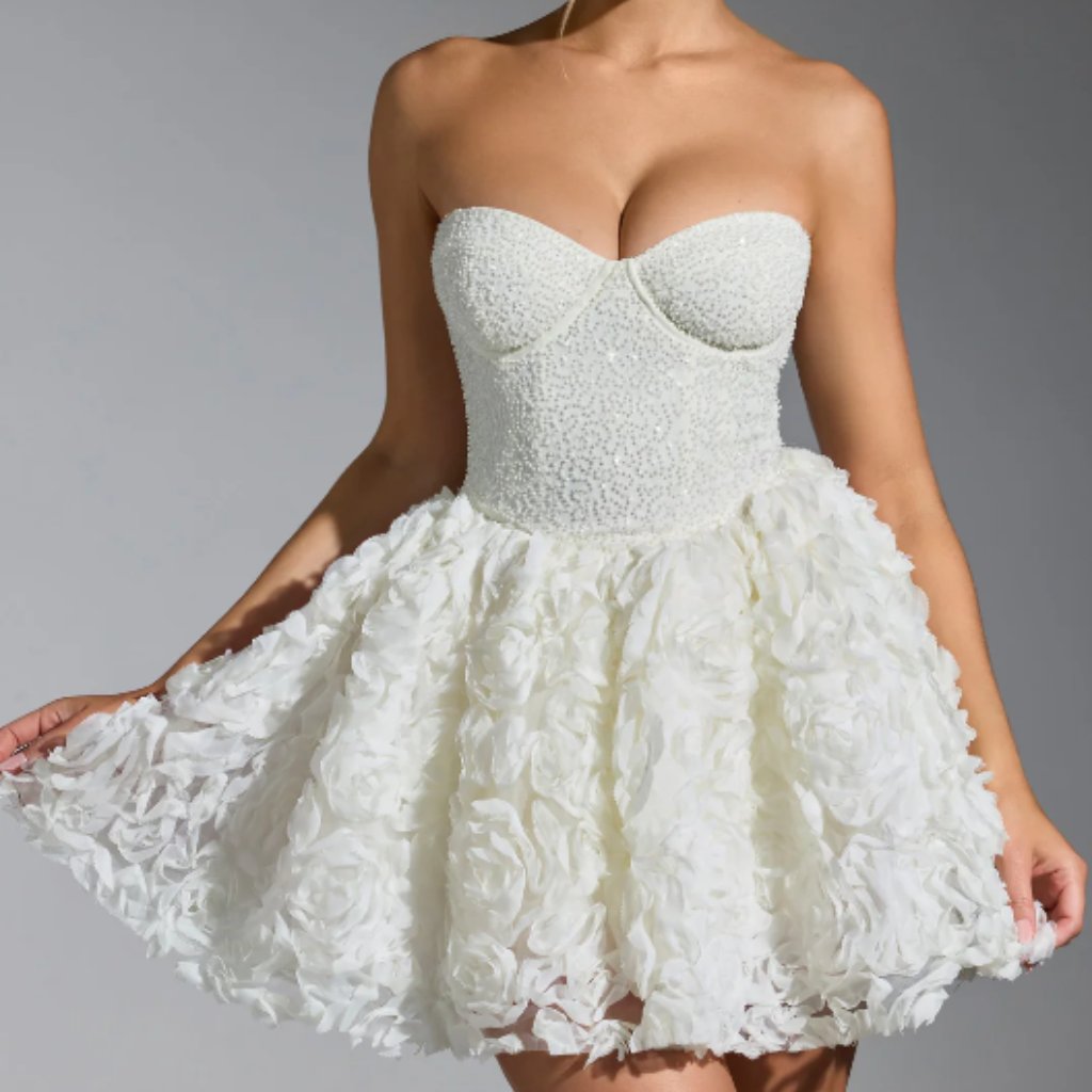 Oh Polly White Floral Mini Dress
